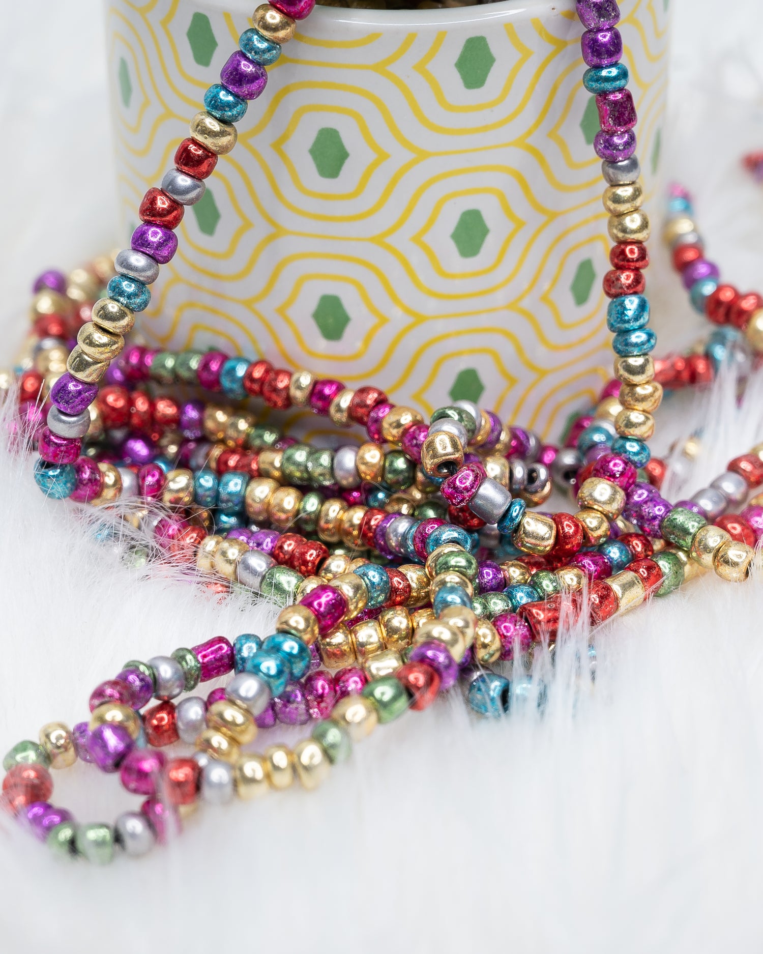 multicolor beaded waistbeads