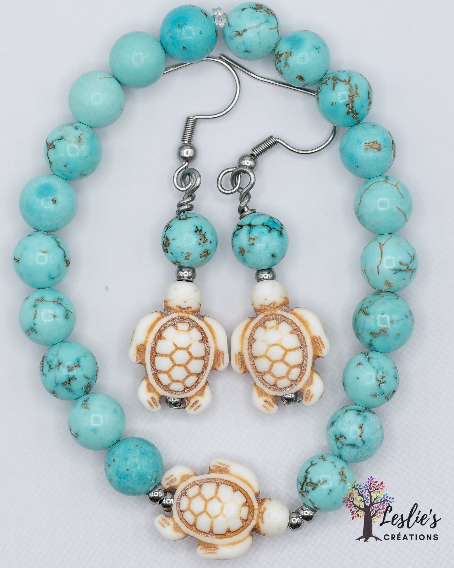 Turtle and Turquoise Earrings - Healing & Balance