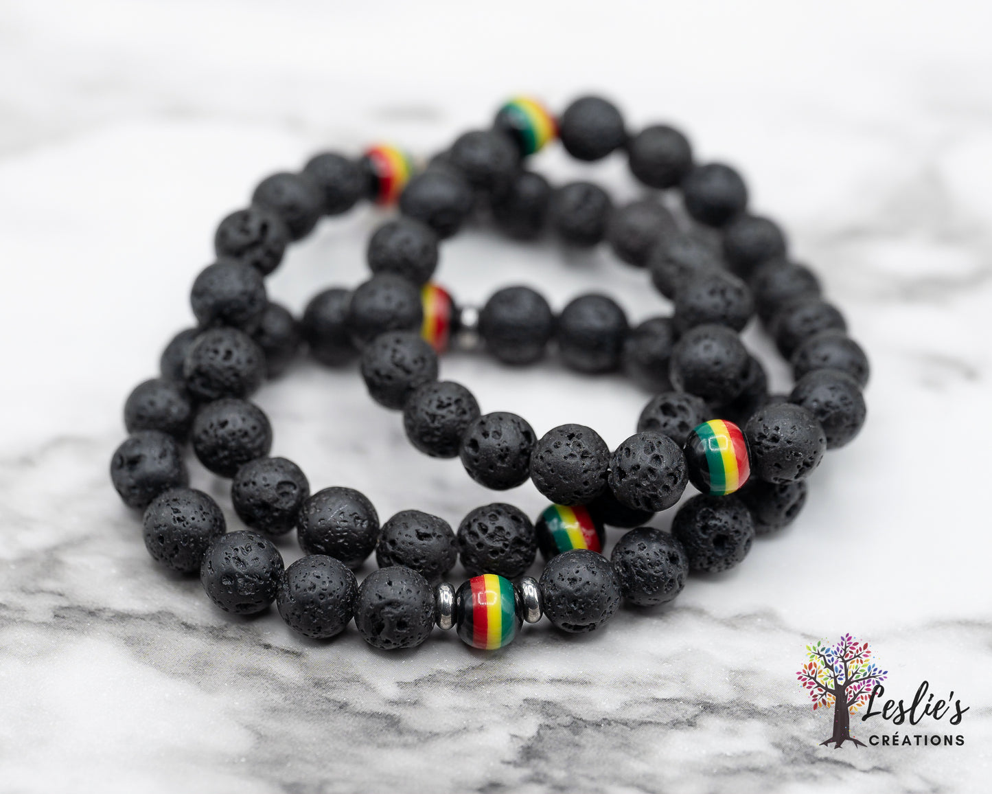 Pan-African Lava Rock Bead Bracelet