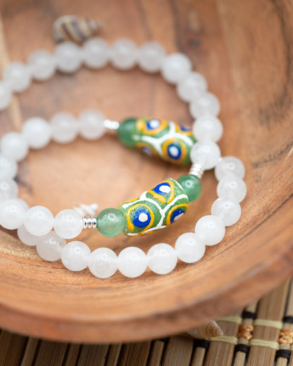 White Jade & Green Aventurine - Growth, Peace & Communication