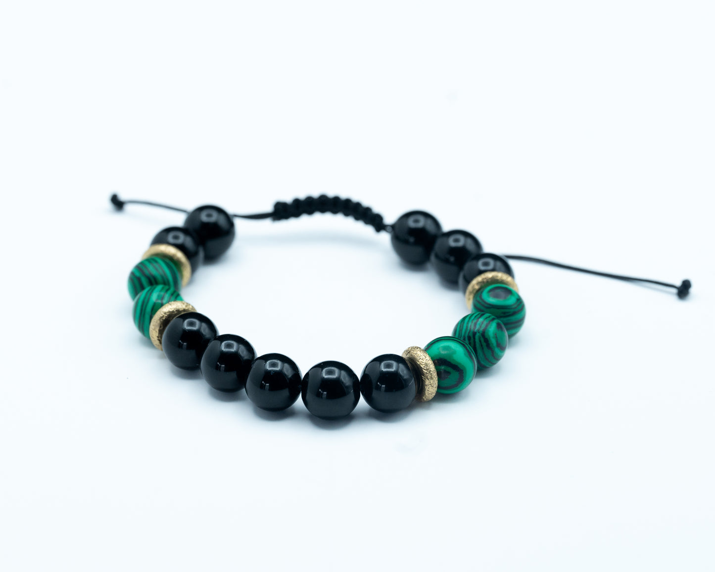 Black Obsidian & Malachite Bracelet - Healing & Grounding