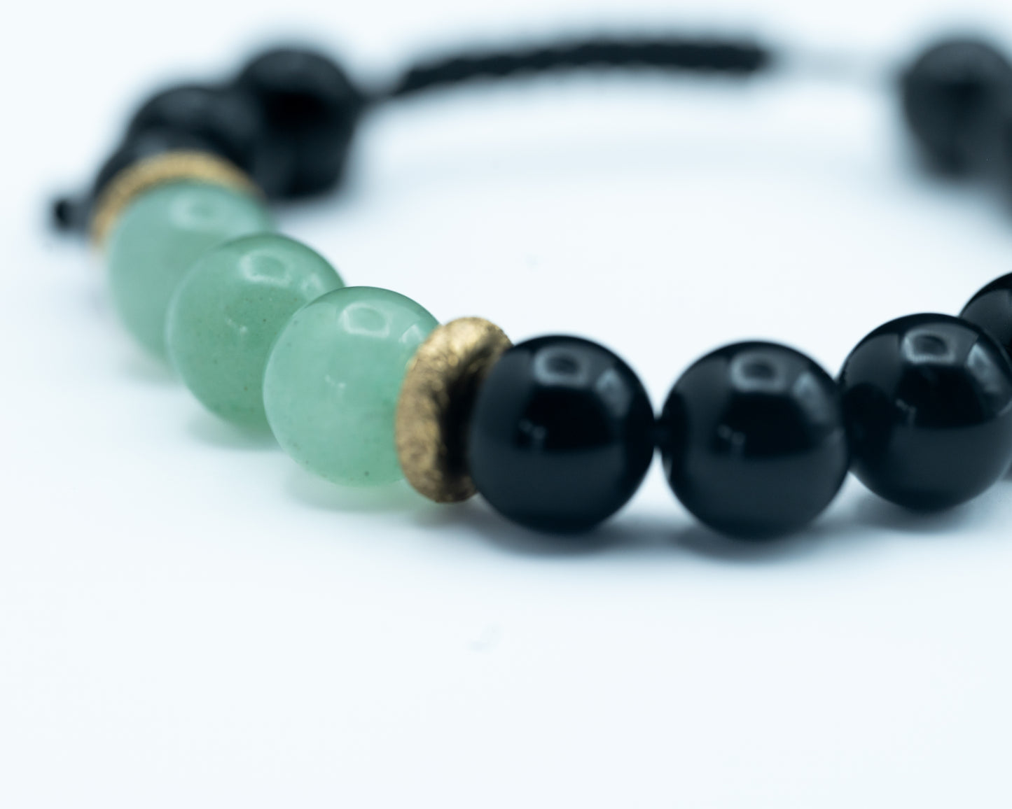 Green Aventurine & Black Obsidian Bracelet - Healing & Protection