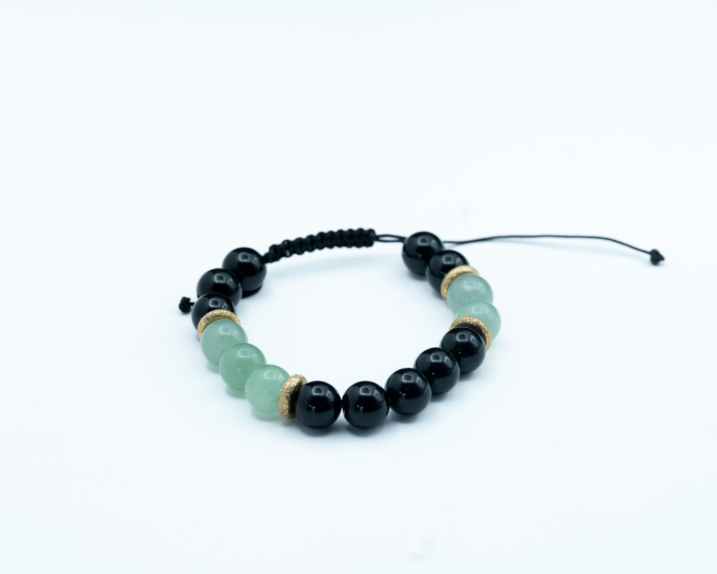 Green Aventurine & Black Obsidian Bracelet - Healing & Protection