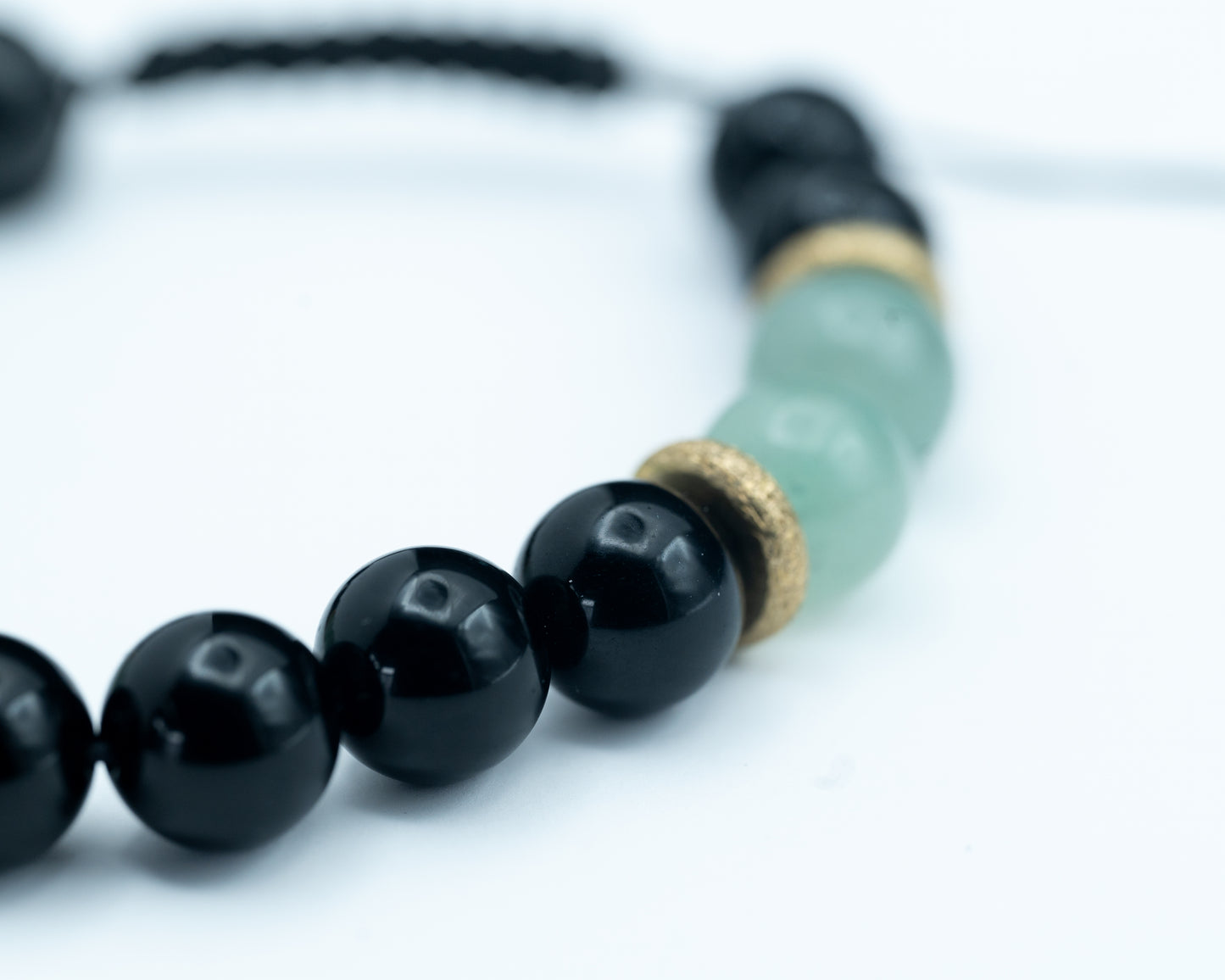 Green Aventurine & Black Obsidian Bracelet - Healing & Protection