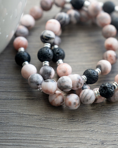 Zebra Jasper & Lava Rock - Stability, Joy & Grounding